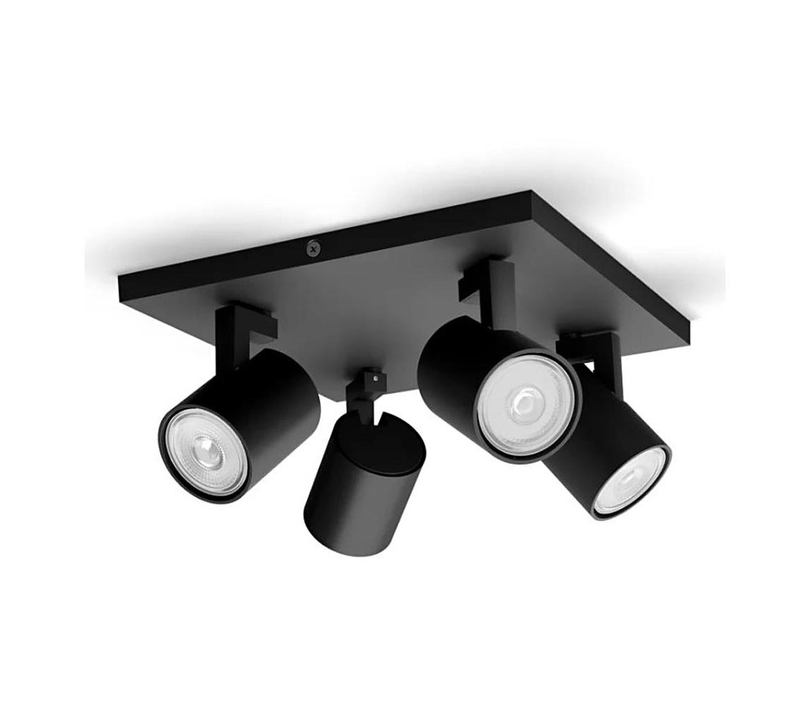 Philips - Bodové svietidlo RUNNER 4xGU10/20W/230V čierne 8719514435353