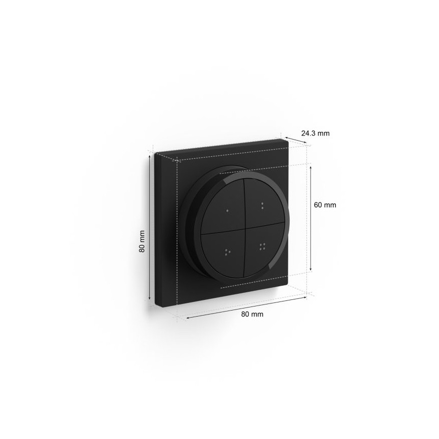 Philips - Diaľkový ovládač s vypínačom Hue TAP 1xCR2032 čierna