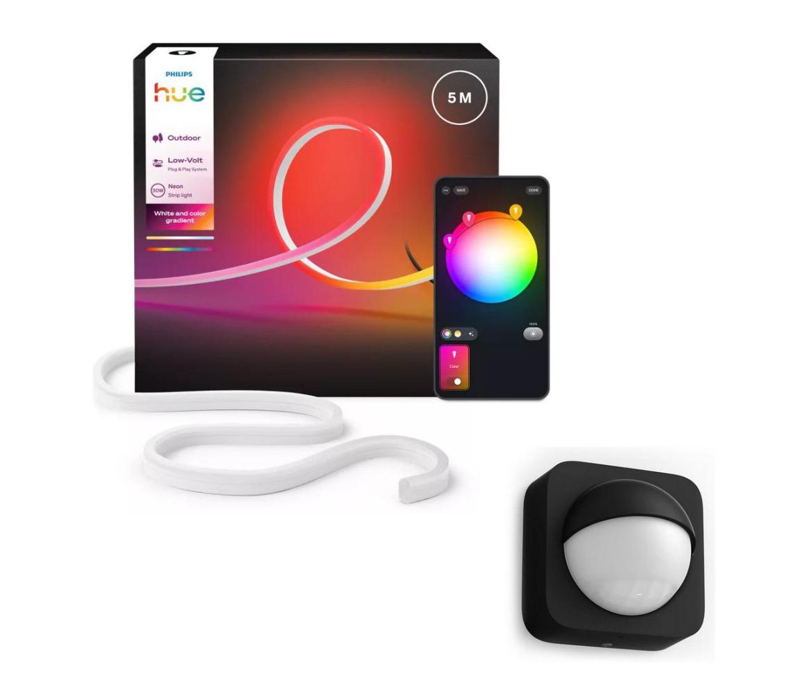 Philips - Hue NEON LED RGBW stmievateľný vonkajší pás 5 m LED/30 W/230 V + pohybový senzor P7217+P2816