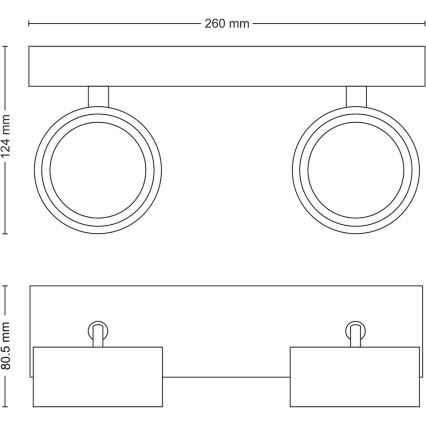 Philips - LED Bodové svietidlo 2xLED/5,5W/230V biela