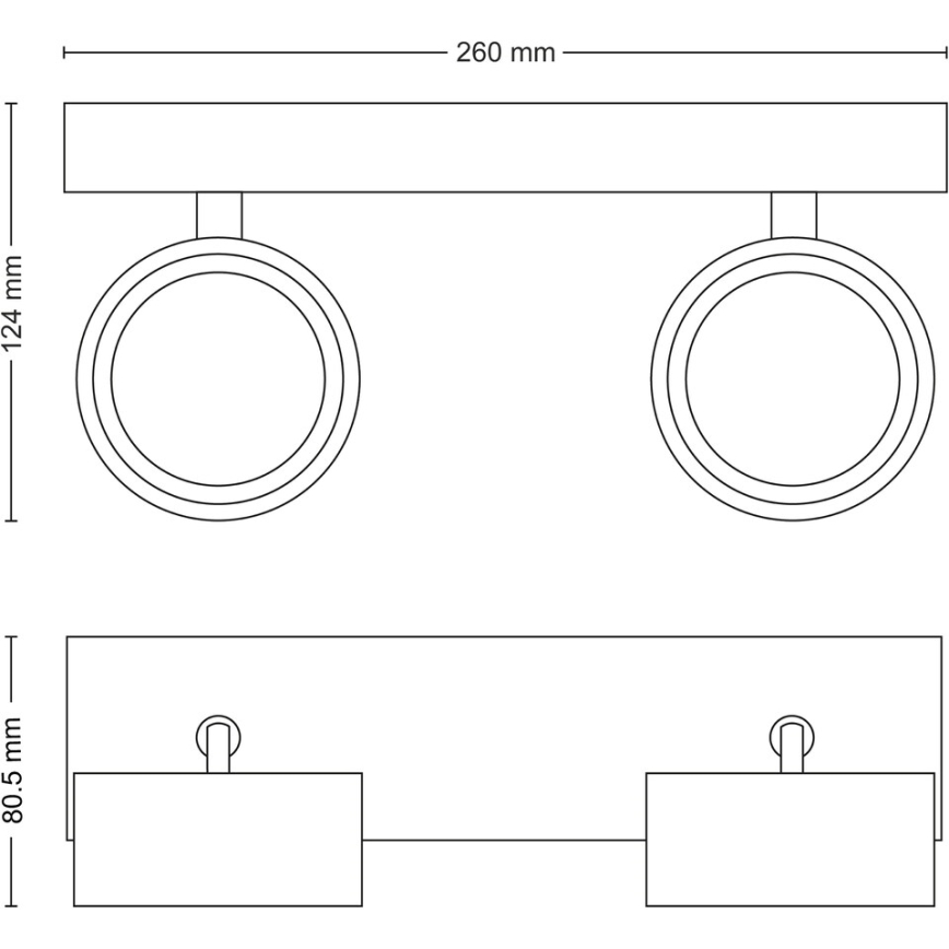Philips - LED Bodové svietidlo 2xLED/5,5W/230V čierna