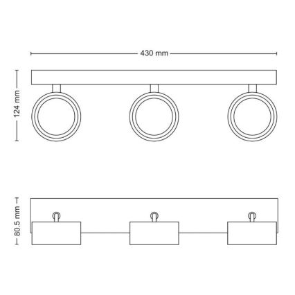 Philips - LED Bodové svietidlo 3xLED/5,5W/230V biela