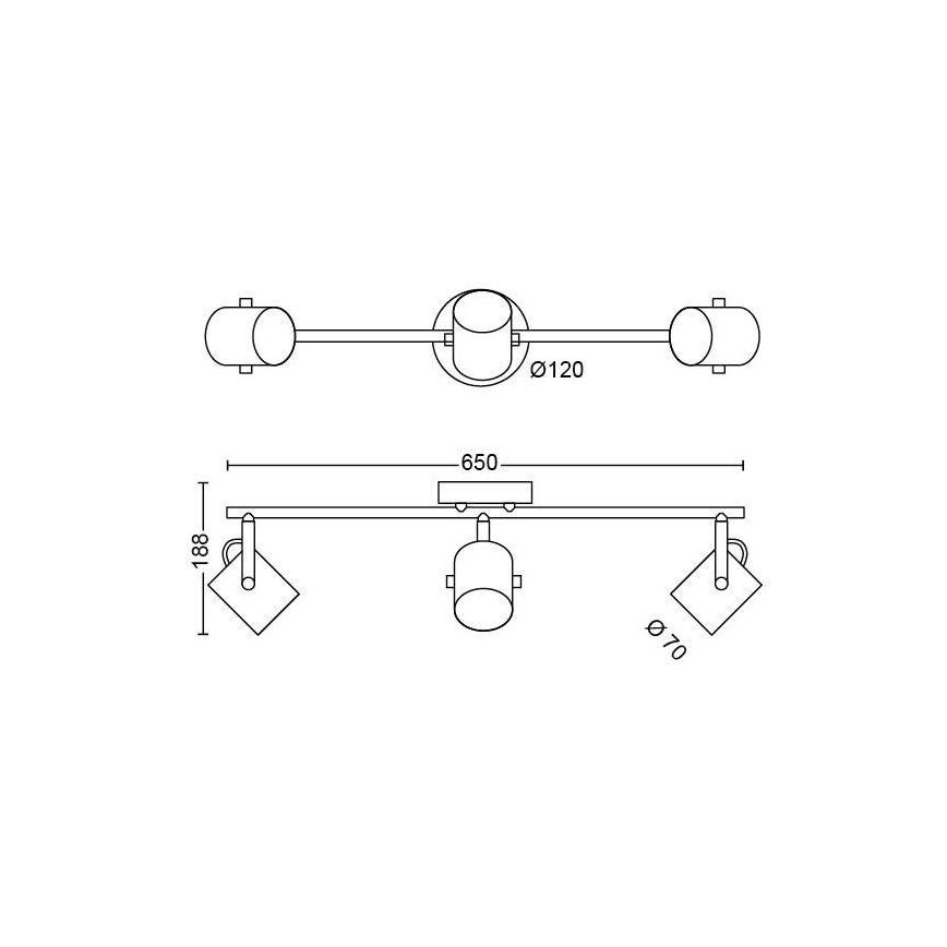 Philips - LED Bodové svietidlo SCENE SWITCH BYRE 3xLED/4,3W/230V 2200/2500/2700K