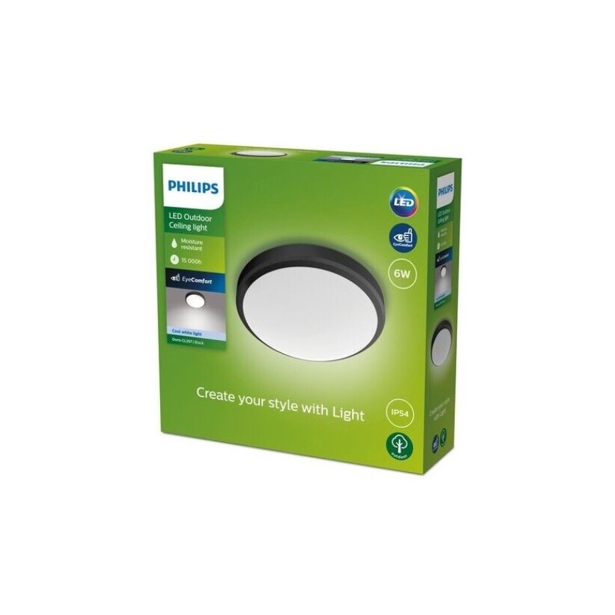 Philips - LED Kúpeľňové stropné svietidlo LED/6W/230V 4000K IP54 čierna