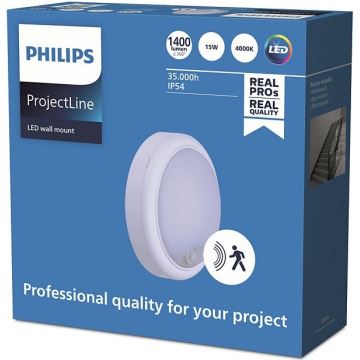Philips - LED Nástenné svietidlo so senzorom PROJECTLINE LED/15W/230V IP54