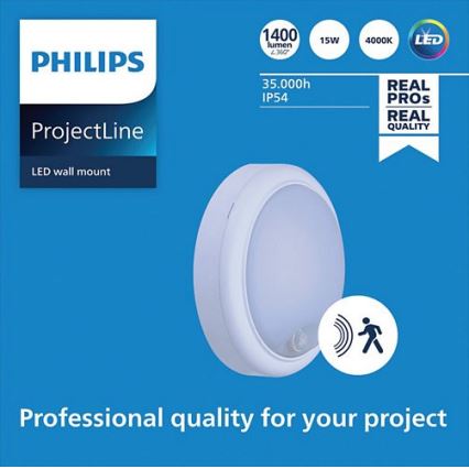 Philips - LED Nástenné svietidlo so senzorom PROJECTLINE LED/15W/230V IP54