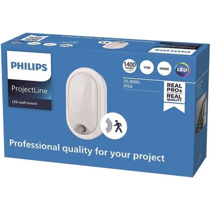 Philips - LED Nástenné svietidlo so senzorom PROJECTLINE LED/15W/230V IP54