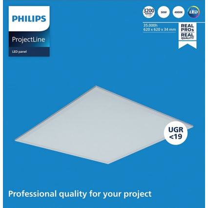 Philips - LED Panel podhľadový PROJECTLINE LED/36W/230V 62x62 cm