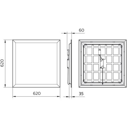 Philips - LED Panel podhľadový PROJECTLINE LED/36W/230V 62x62 cm