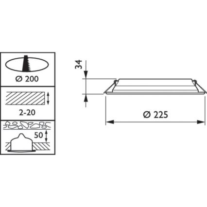 Philips DN065B LED20S/840 PSU II WH - LED Podhľadové svietidlo LEDINAIRE LED/23W/230V 4000K