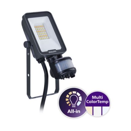 Philips - LED reflektor s pohybovým a súmrakovým snímačom LEDINAIRE ALL-IN LED/10W/230V 3000/4000/6500K IP65