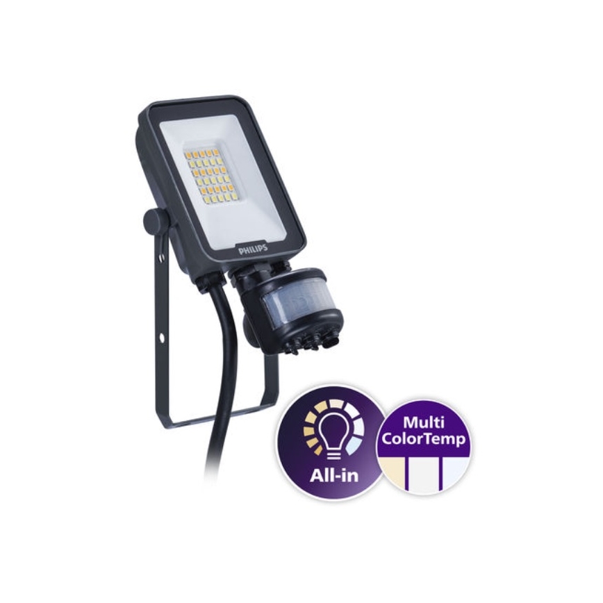 Philips - LED reflektor s pohybovým a súmrakovým snímačom LEDINAIRE ALL-IN LED/10W/230V 3000/4000/6500K IP65