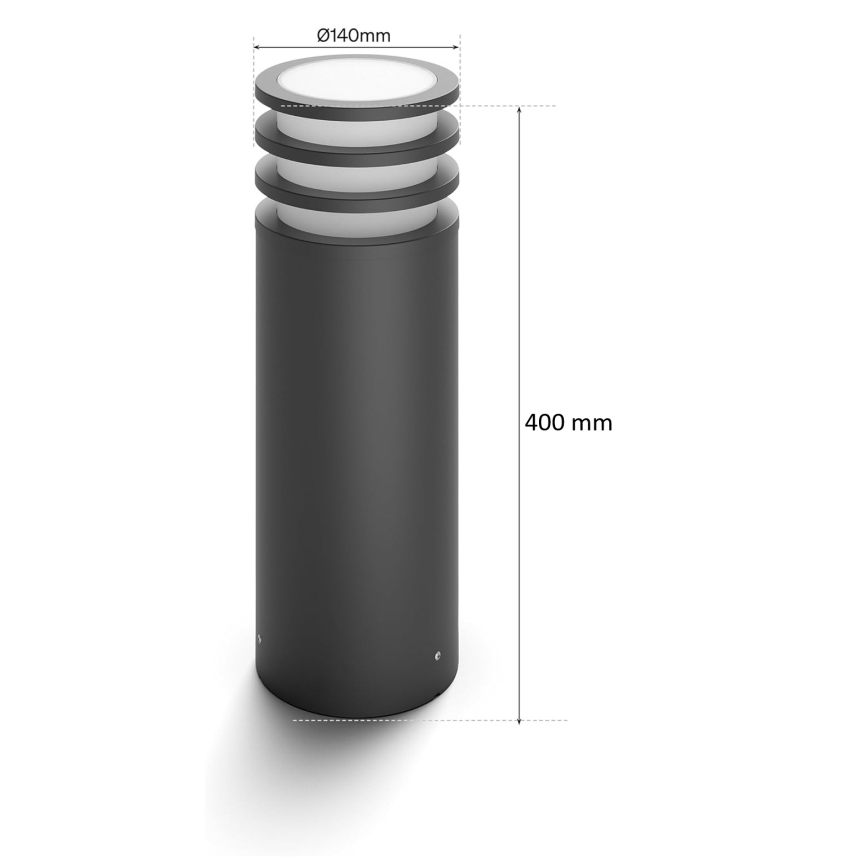 Philips - LED RGB stmievateľná vonkajšia lampa Hue LUCCA 1xE27/8,1W/230V 40 cm 1000-20000K IP44