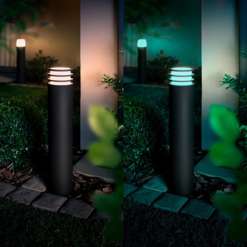 Philips - LED RGB stmievateľné vonkajšie svietidlo Hue LUCCA 1xE27/8,1W/230V 77 cm 1000-20000K IP44
