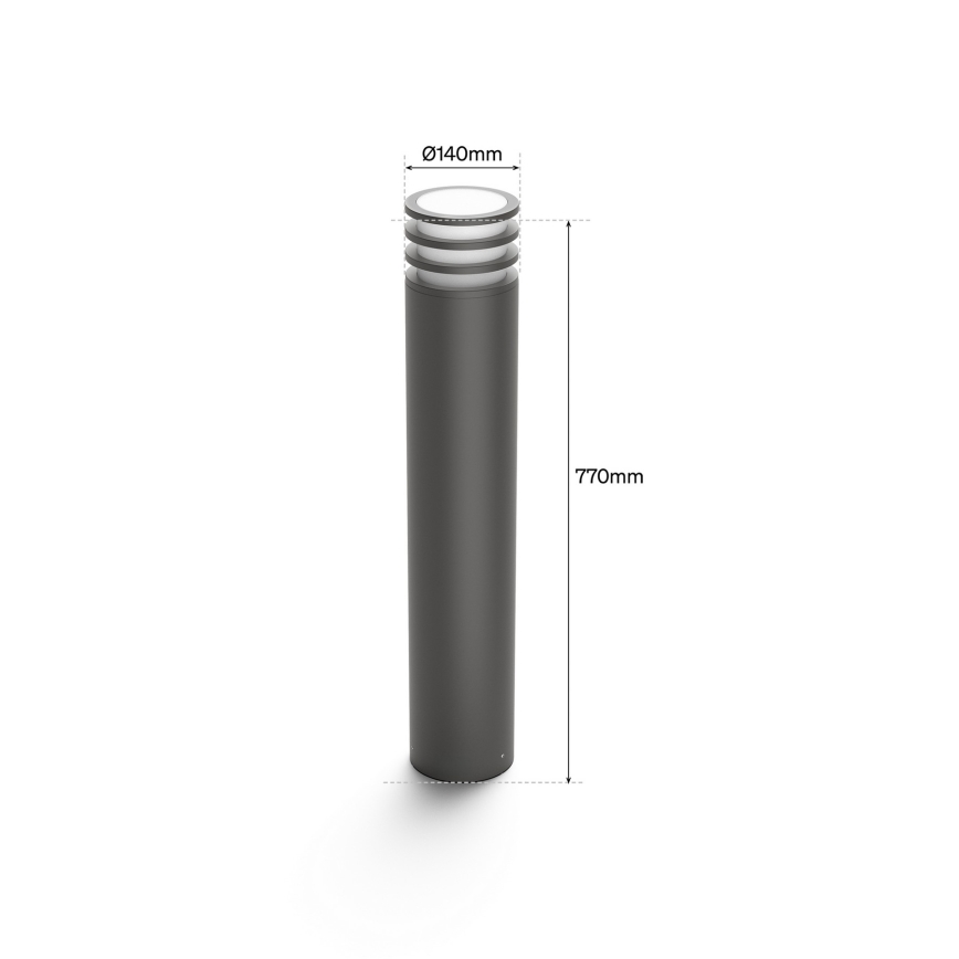 Philips - LED RGB stmievateľné vonkajšie svietidlo Hue LUCCA 1xE27/8,1W/230V 77 cm 1000-20000K IP44