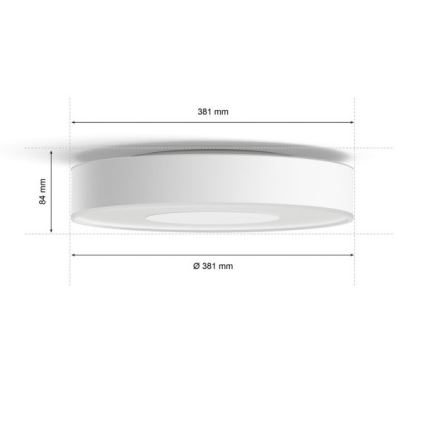 Philips -LED RGB Stmievateľné stropné svietidlo Hue INFUSE LED/33,5W/230V 2000-6500K pr. 381 mm biela