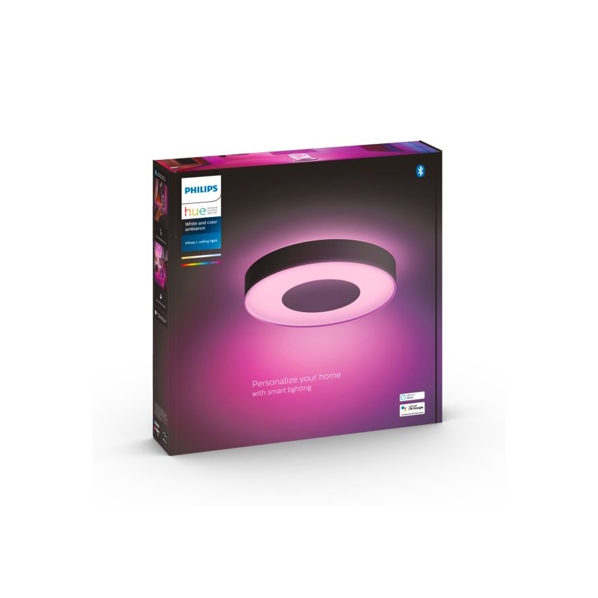Philips - LED RGB Stmievateľné stropné svietidlo Hue INFUSE LED/52,5W/230V 2000-6500K pr. 425 mm čierna