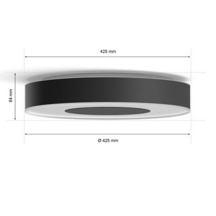 Philips - LED RGB Stmievateľné stropné svietidlo Hue INFUSE LED/52,5W/230V 2000-6500K pr. 425 mm čierna