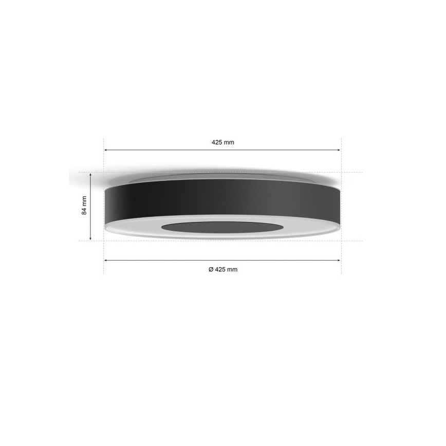 Philips - LED RGB Stmievateľné stropné svietidlo Hue INFUSE LED/52,5W/230V 2000-6500K pr. 425 mm čierna