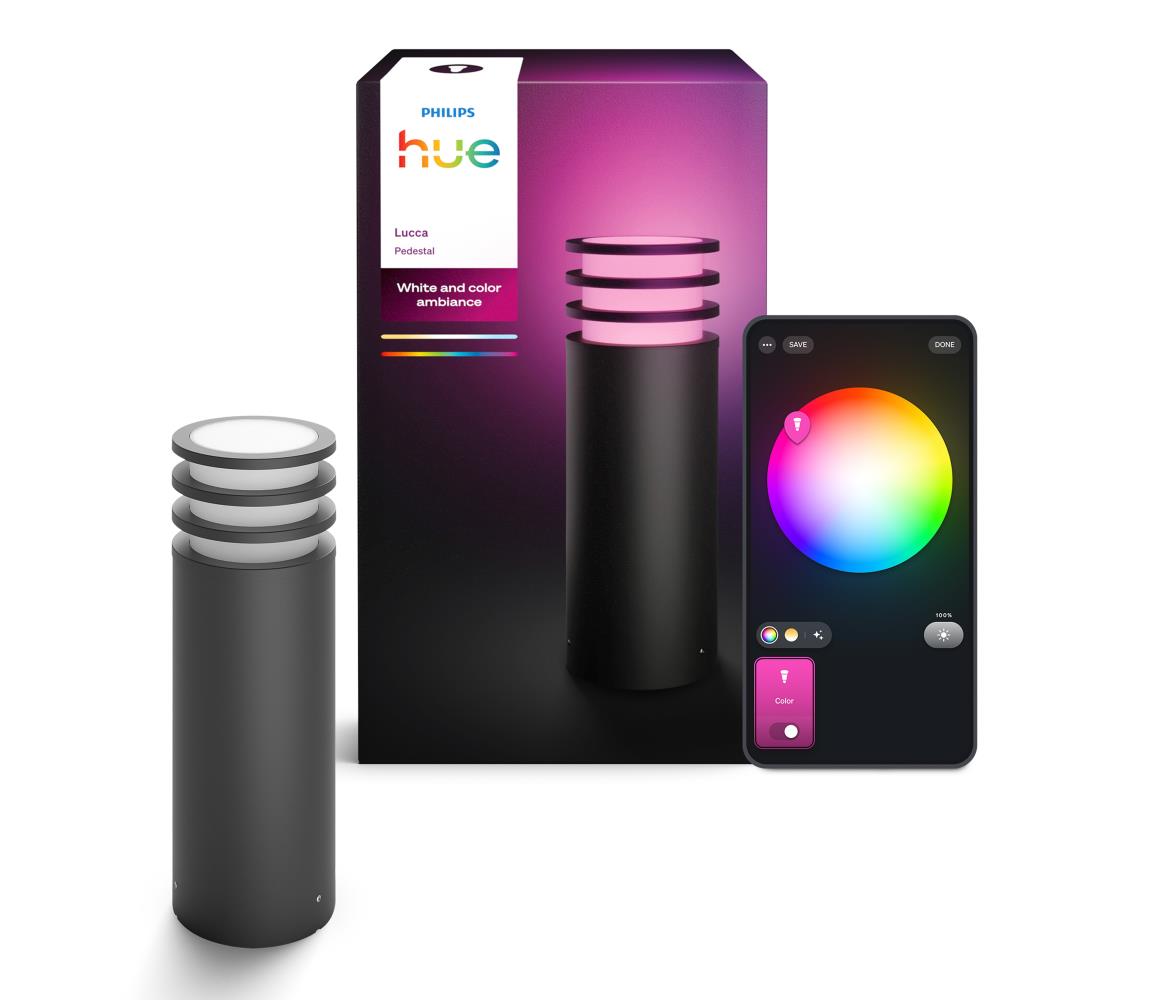 Philips - LED RGB stmievateľné vonkajšie svietidlo Hue LUCCA 1xE27/8,1W/230V IP44 8721103118691