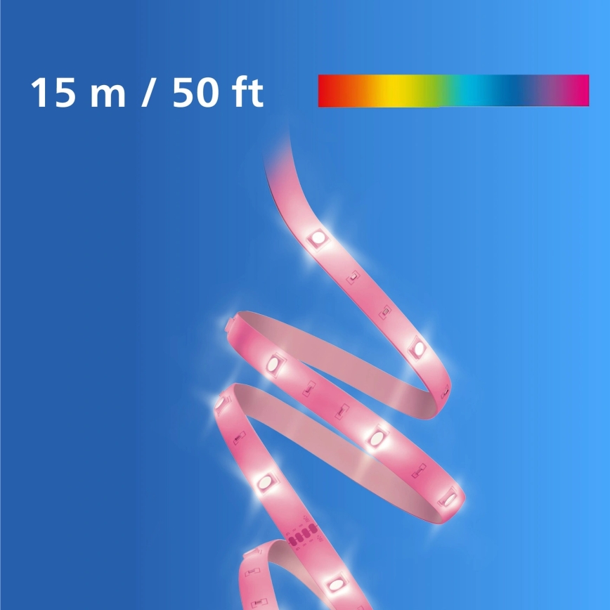 Philips -LED RGB stmievateľný pás SMART STRIP 15m LED/20W/230V 2200-6500K Wi-Fi