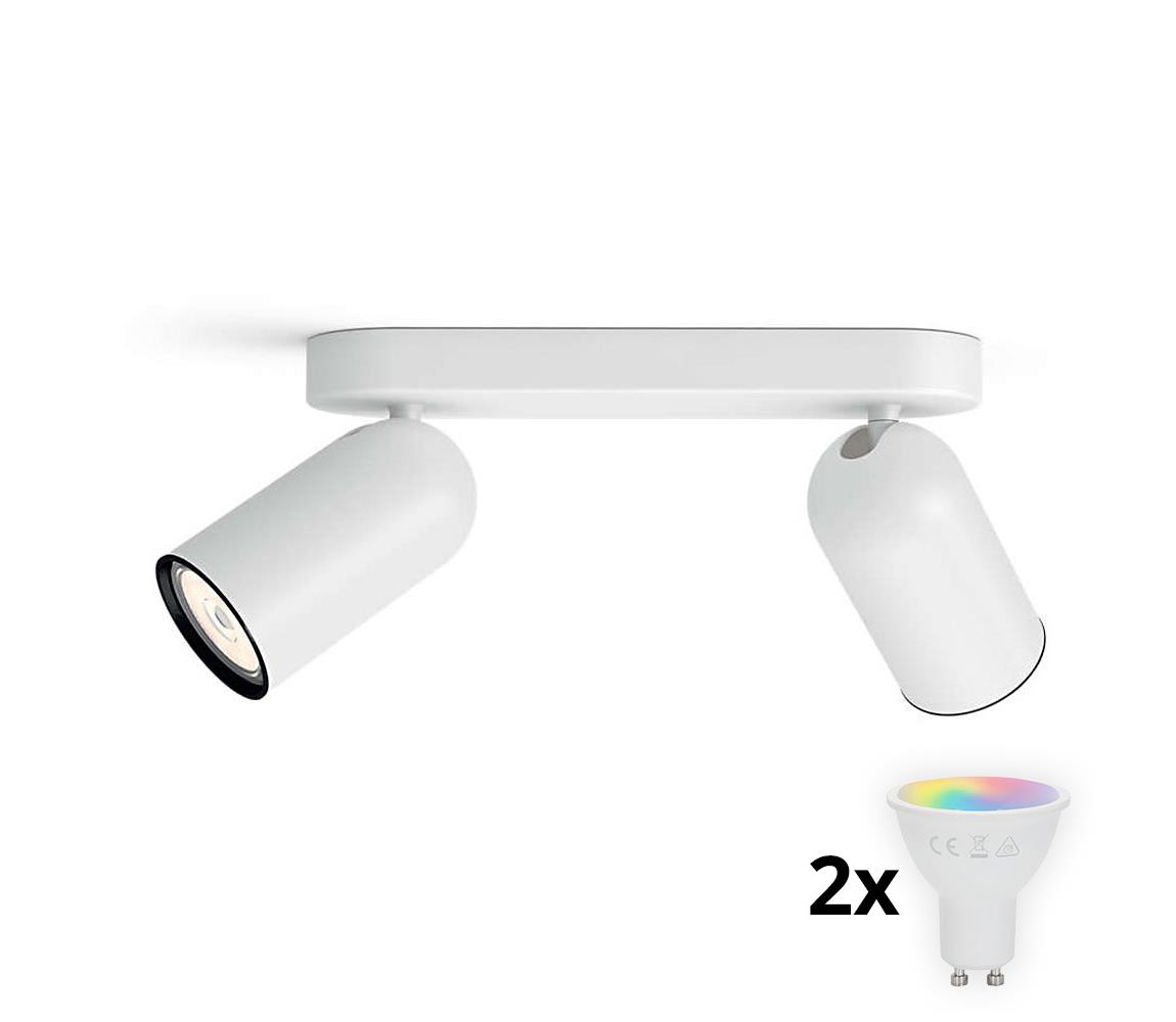Philips - LED RGBW stmievané bodové svietidlo PONGEE 2xGU10/4,8W/230V biele + diaľkové ovládanie P2049+2xAI2362