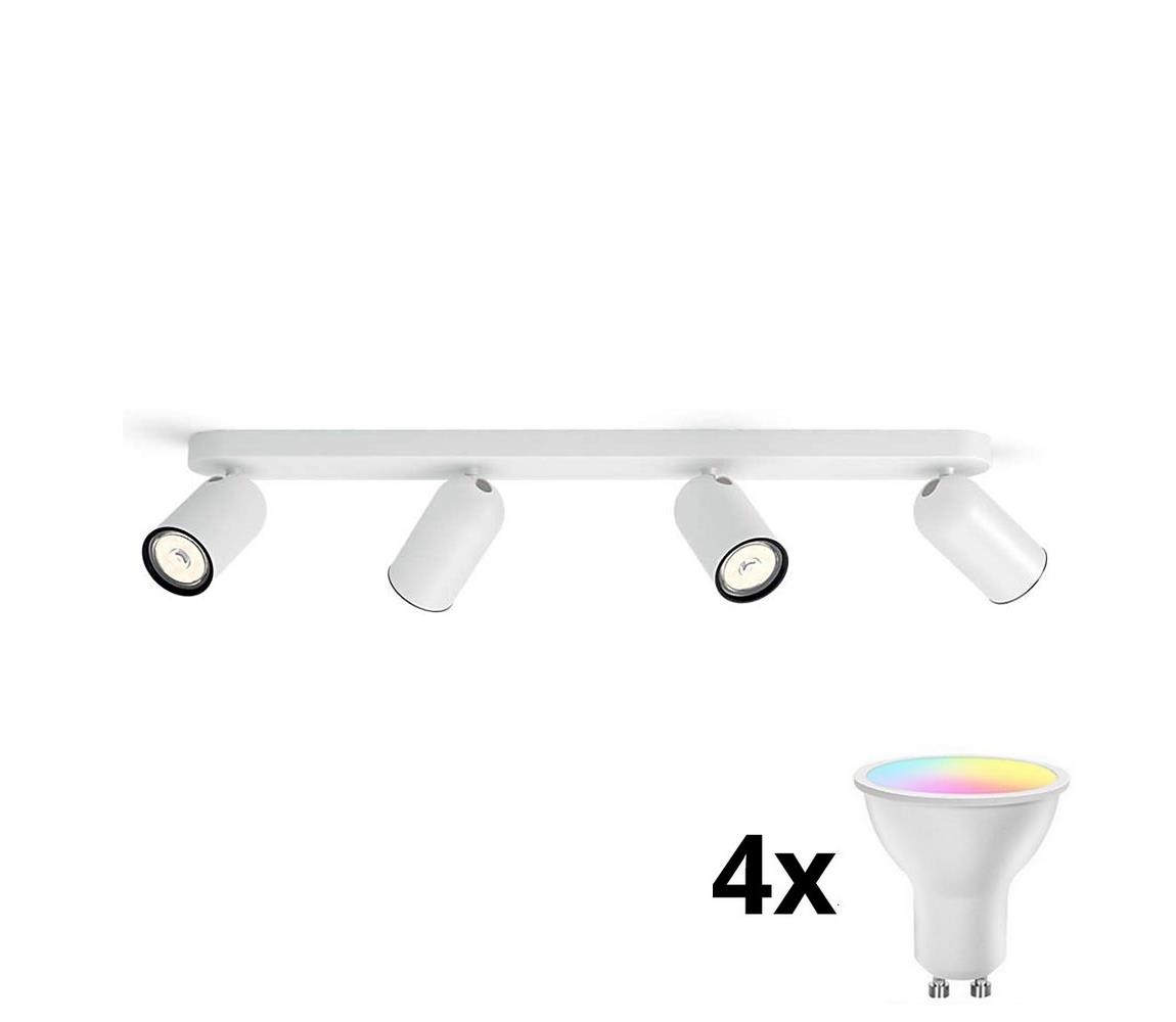 Philips - LED RGBW Stmievateľné bodové svietidlo 4xGU10/4,8W/230V3000K biela + diaľkové ovládanie P2051+4xAI2362