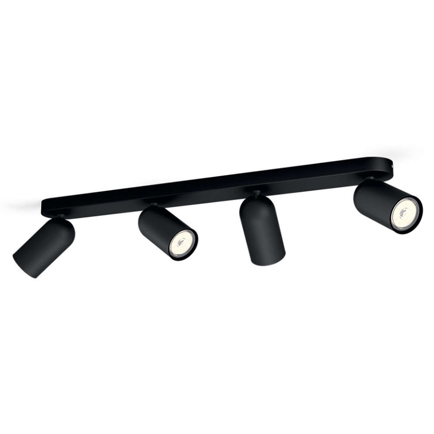 Philips - LED RGBW stmievateľné bodové svietidlo PONGEE 4xGU10/4,9W/230V 2700-6500K čierna