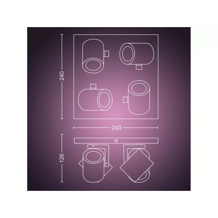 Philips - LED RGBW Stmievateľné bodové svietidlo Hue ARGENTA 4xGU10/4,2W/230V 2000-6500K