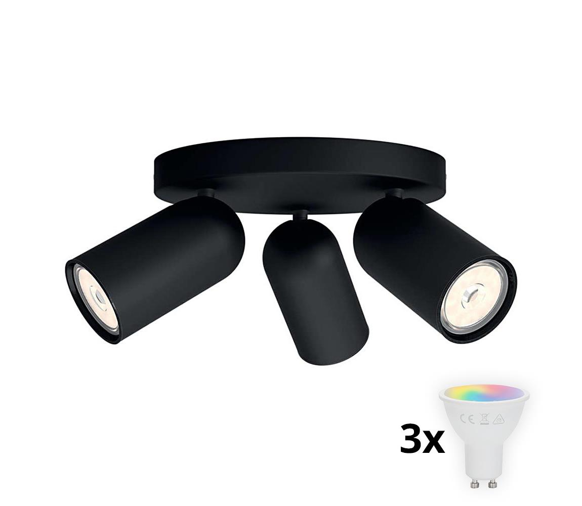 Philips - LED RGBW Stmievateľné bodové svietidlo PONGEE 3xGU10/4,8W/230V čierna +DO P2054+3xAI2362