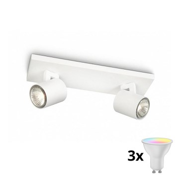 Philips - LED RGBW Stmievateľné bodové svietidlo RUNNER 2xGU10/6,5W/230V 2700-6500K biela