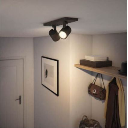 Philips - LED RGBW Stmievateľné bodové svietidlo RUNNER 2xGU10/6,5W/230V 2700-6500K čierna