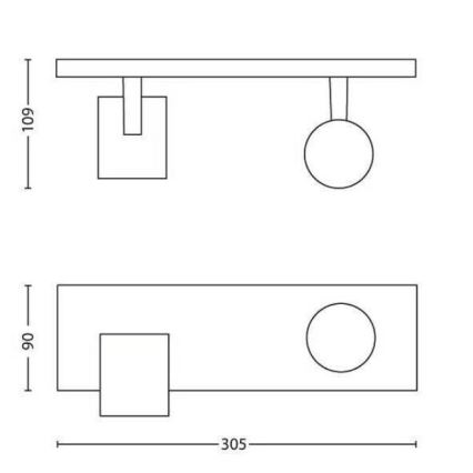 Philips - LED RGBW Stmievateľné bodové svietidlo RUNNER 2xGU10/6,5W/230V 2700-6500K čierna