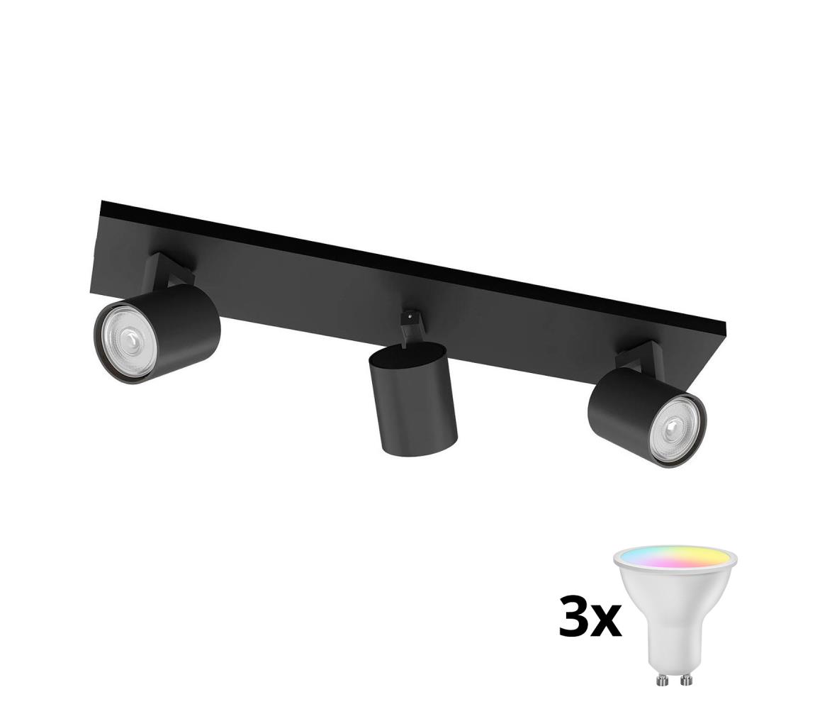 Philips - LED RGBW Stmievateľné bodové svietidlo RUNNER 3xGU10/6,5W/230V čierne P5373+3xAI0589