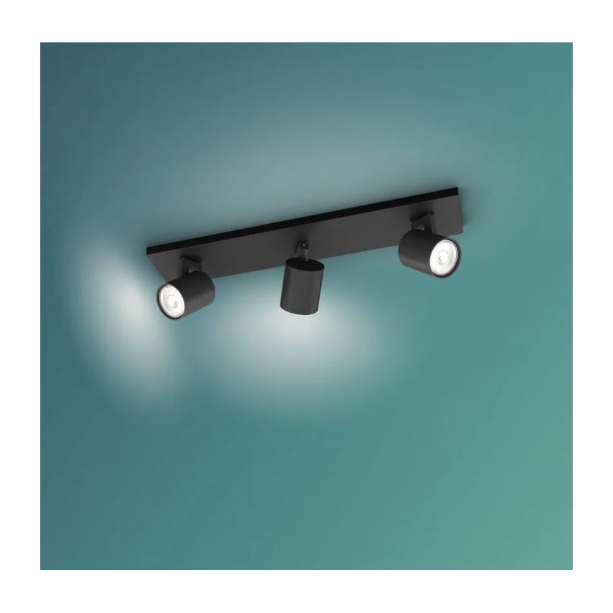 Philips - LED RGBW Stmievateľné bodové svietidlo RUNNER 3xGU10/6,5W/230V 2700-6500K čierna