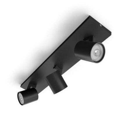 Philips - LED RGBW Stmievateľné bodové svietidlo RUNNER 3xGU10/6,5W/230V 2700-6500K čierna