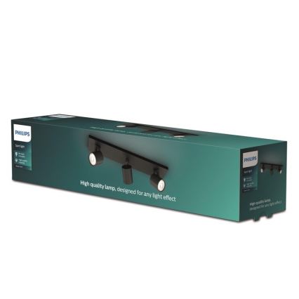 Philips - LED RGBW Stmievateľné bodové svietidlo RUNNER 3xGU10/6,5W/230V 2700-6500K čierna