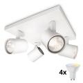 Philips - LED RGBW Stmievateľné bodové svietidlo RUNNER 4xGU10/6,5W/230V 2700-6500K biela