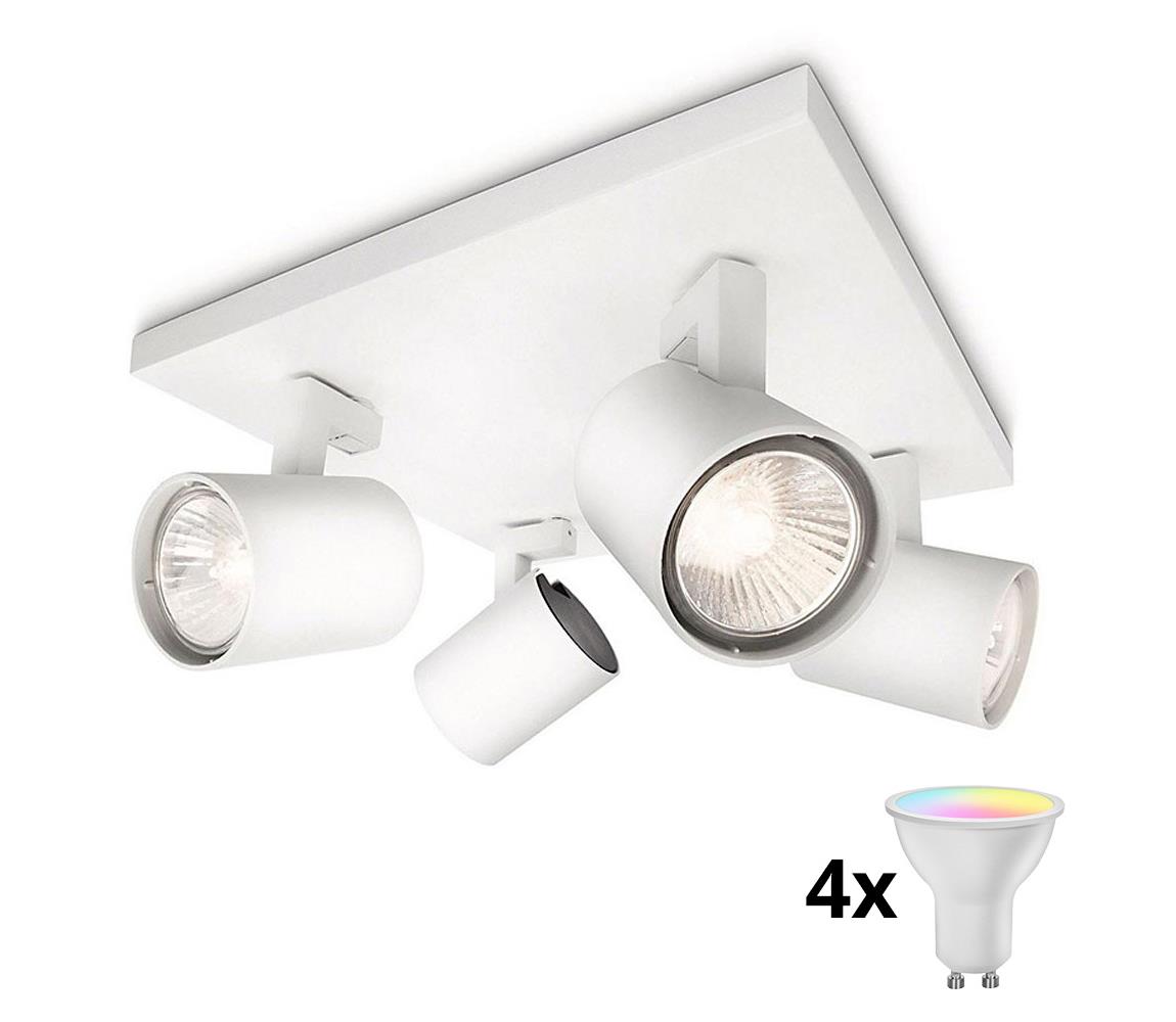 Philips - LED RGBW stmievateľné bodové svietidlo RUNNER 4xGU10/6,5W/230V biele P1269+4xAI0589