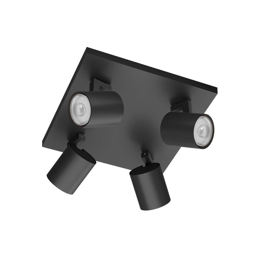 Philips - LED RGBW Stmievateľné bodové svietidlo RUNNER 4xGU10/6,5W/230V 2700-6500K čierna