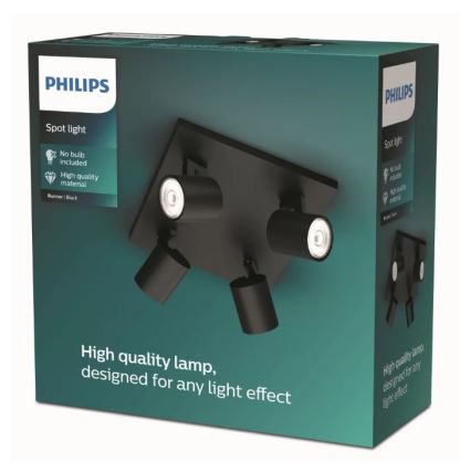 Philips - LED RGBW Stmievateľné bodové svietidlo RUNNER 4xGU10/6,5W/230V 2700-6500K čierna