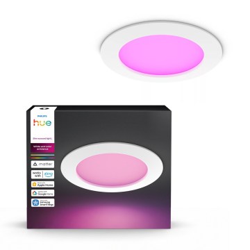 Philips - LED RGBW stmievateľné kúpeľňové podhľadové svietidlo Hue SLIM LED/12W/230V 1000-20000K biela IP44