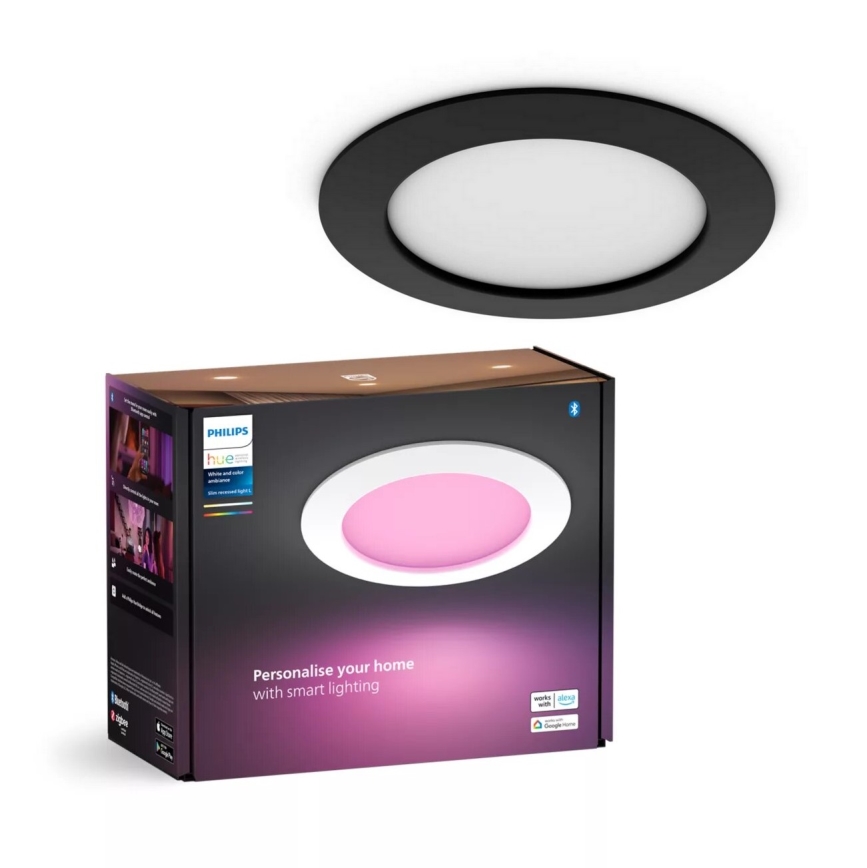 Philips - LED RGBW Stmievateľné kúpeľňové podhľadové svietidlo Hue SLIM LED/12W/230V IP44 2200-6500K