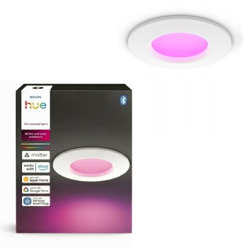 Philips - LED RGBW stmievateľné kúpeľňové podhľadové svietidlo Hue SLIM LED/8,3W/230V 1000-20000K biela IP44