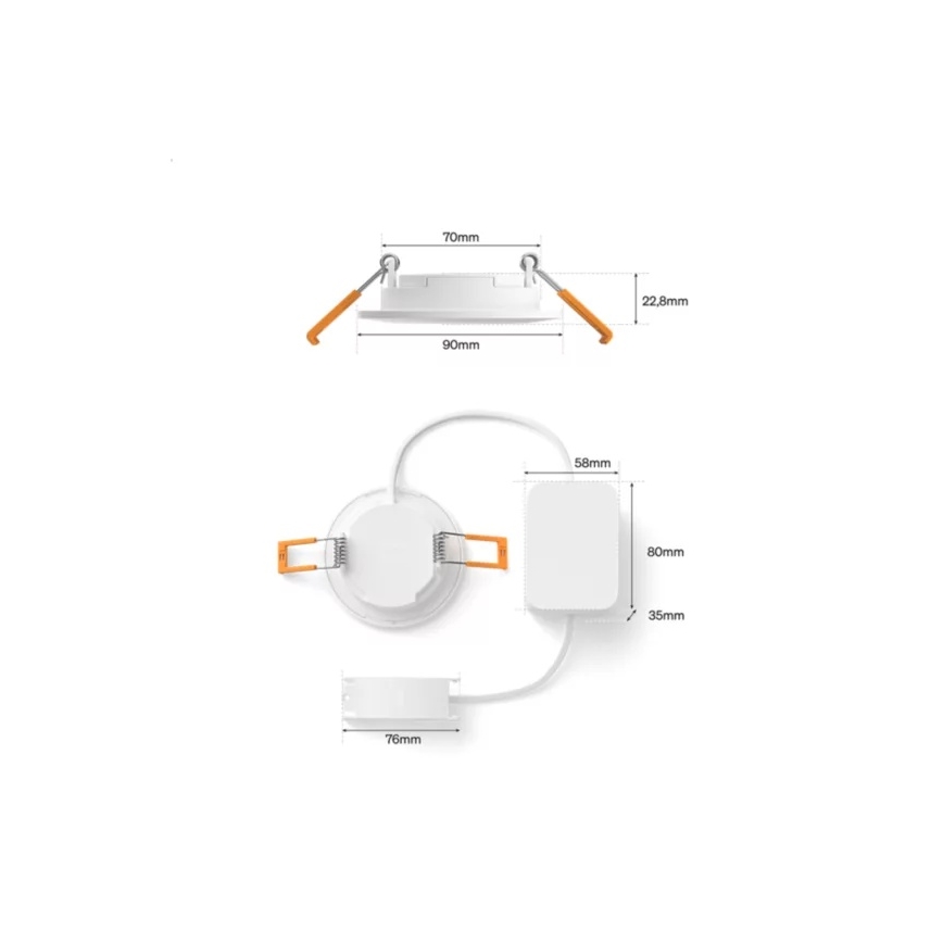Philips - LED RGBW stmievateľné kúpeľňové podhľadové svietidlo Hue SLIM LED/8,3W/230V 1000-20000K biela IP44