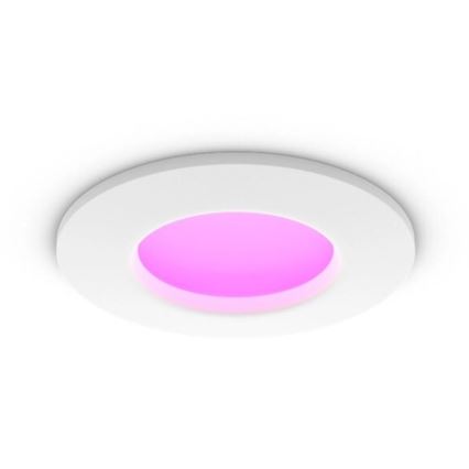 Philips - LED RGBW Stmievateľné kúpeľňové podhľadové svietidlo Hue SLIM LED/8,3W/230V 2000-6500K IP44 biela