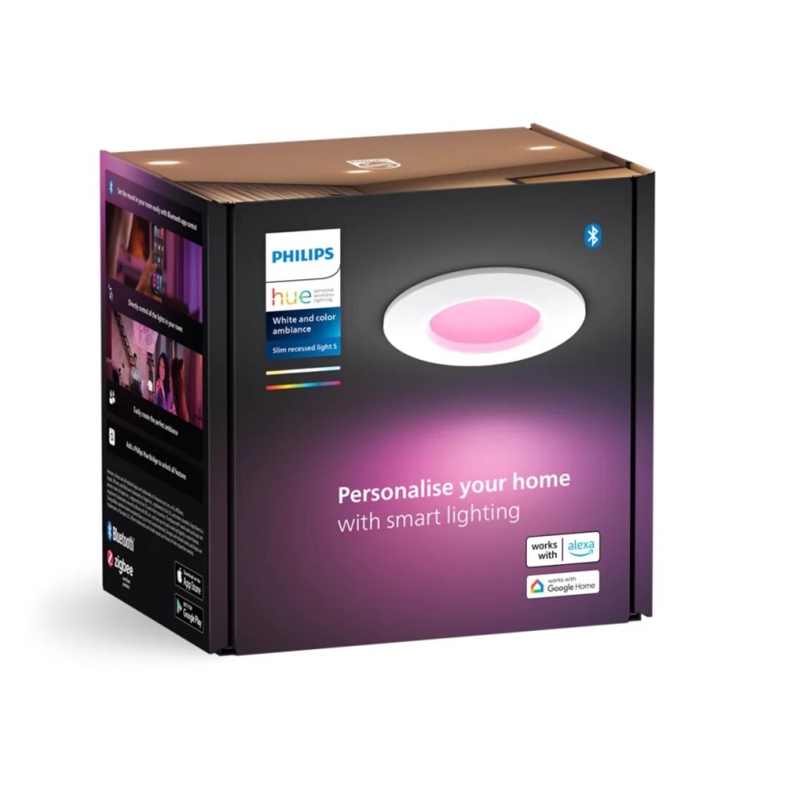 Philips - LED RGBW Stmievateľné kúpeľňové podhľadové svietidlo Hue SLIM LED/8,3W/230V 2000-6500K IP44 biela