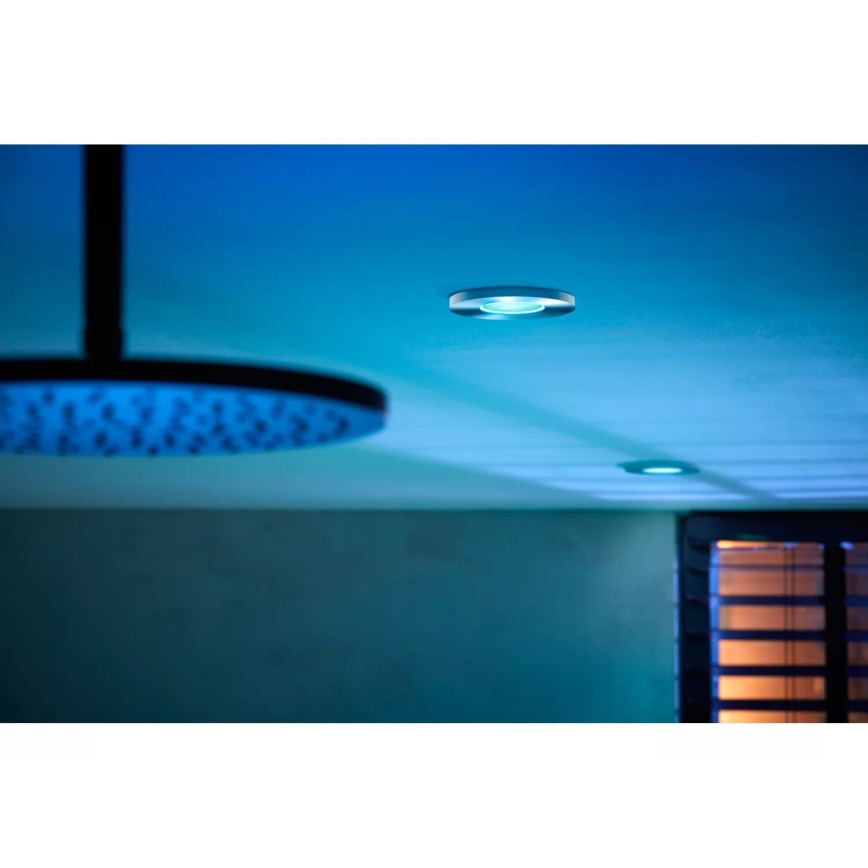 Philips - LED RGBW Stmievateľné kúpeľňové podhľadové svietidlo Hue XAMENTO 1xGU10/4,2W/230V 2000-6500K IP44