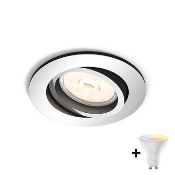 Philips - LED RGBW Stmievateľné podhľadové svietidlo DONEGAL 1xGU10/4,8W/230V + diaľkové ovládanie