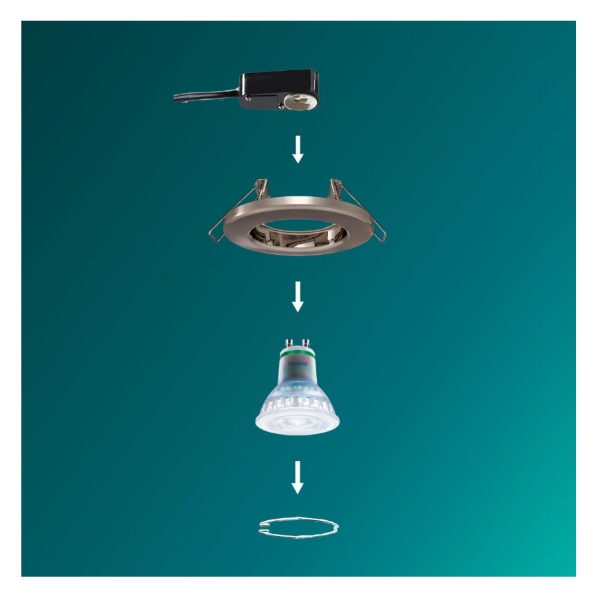 Philips - LED RGBW stmievateľné zápustné stropné svietidlo PERIDOT 1xGU10/6,5W/230V 2700-6500K strieborné